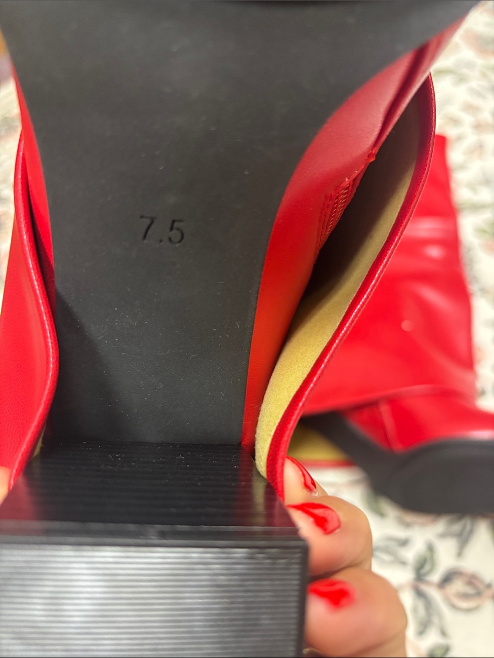 Red Knee-High Leather Boots – Women's Fashion Boot - Picture 6 of 7
